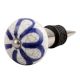 Navy Blue Floral Crackle Ceramic Wine Stopper